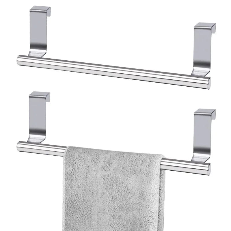 Bar Bathroom Kitchen Hanging Holder Home Storage Kitchen Tools Towel Rack Over Door Cabinet Shelf Rack Stainless Steel New