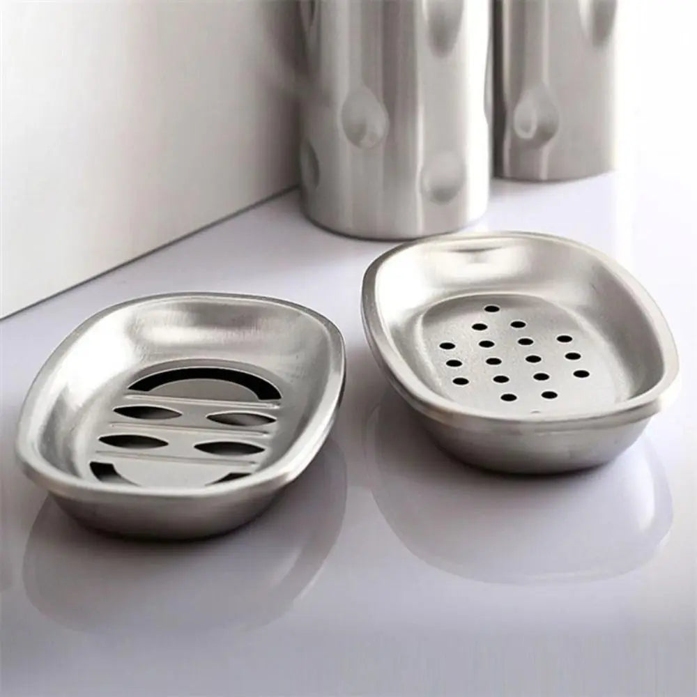 Stainless Steel Soap Dish Durable Double Layer Drainable Soap Container Tray Storage Rack Bathroom Kitchen Sink Organizer