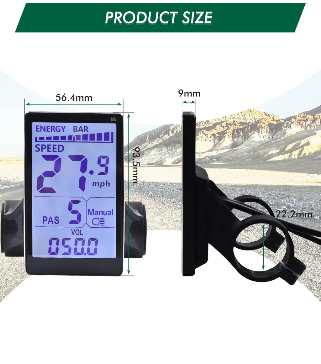 UART2 M5 24V 36V 48V Electric Bicycle Colorful Display E Scooter LCD Panel With USB UART For Mountain Electric Bike Parts (6PIN)