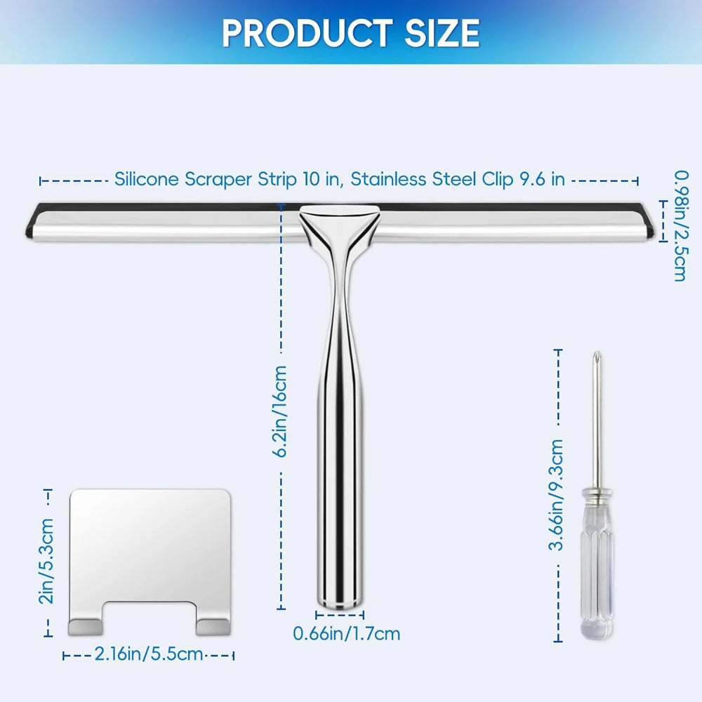 Matte Black Silicone Squeegee Streak Free Cleaning Shower Squeegee for Glass Bathroom Shower Doors Mirrors Tiles Car Windows