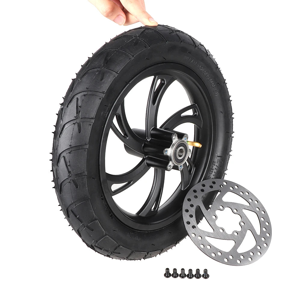 Electric Scooter 12 inch Inflatable Wheel E-bike Folding Bicycles 12 1/2X2 1/4 Tire Inner Tube Aluminum Rim 140mm Brake Disc Kit