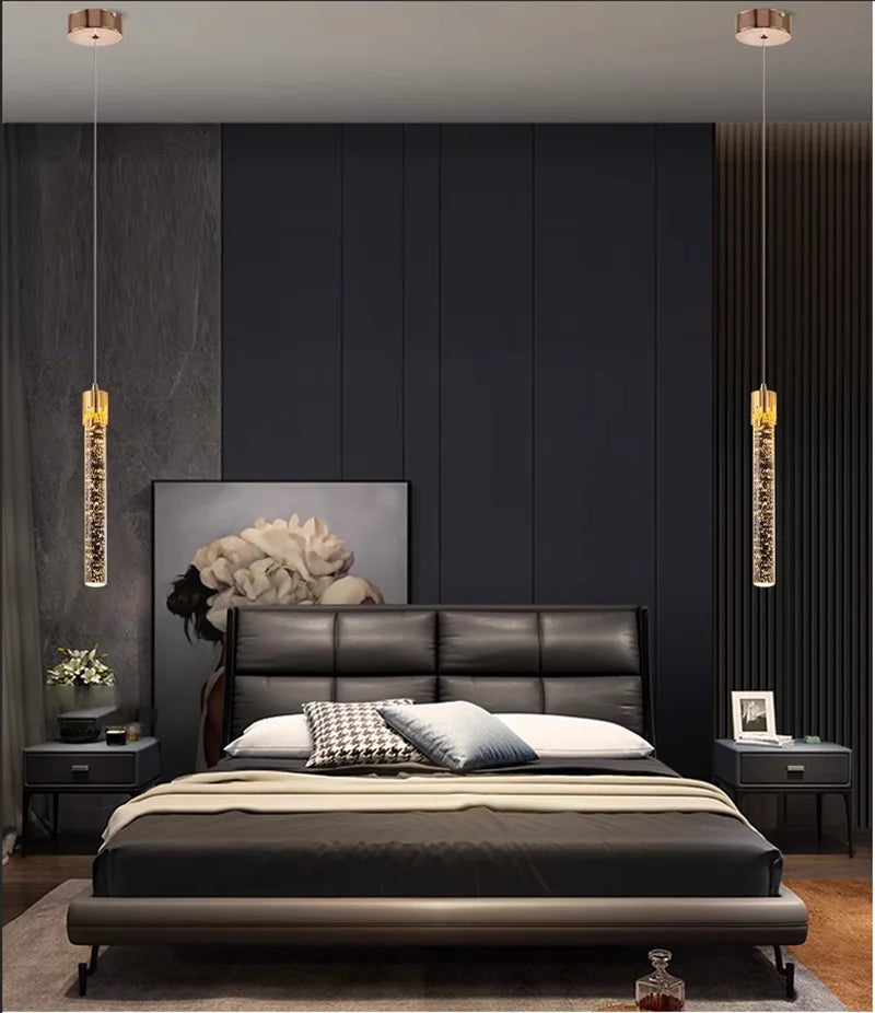 Modern Pendant Light Fixtures Crystal Led Bar Hanging Bedside Lamps Living Room Bedroom Indoor Lighting Creative Home Decor Bar