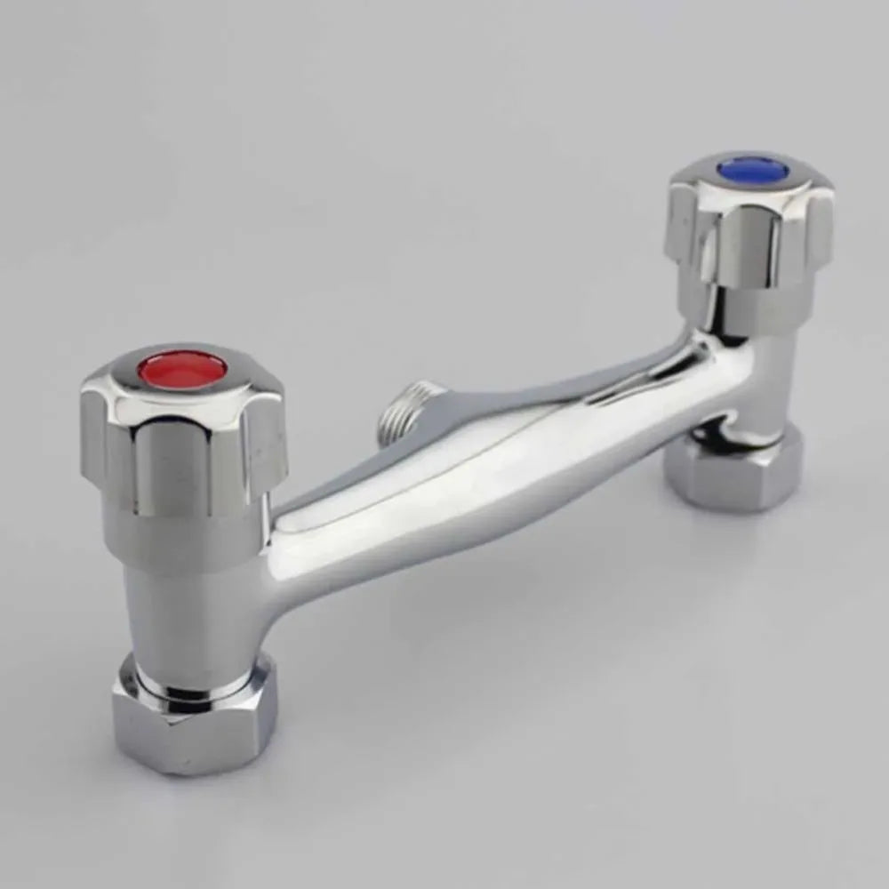 Modern Metal Out Water Inlet Valve Hot and Cold Double Control Double Shower Faucet Valve Wall Mounted Water Tap Mixing Valve