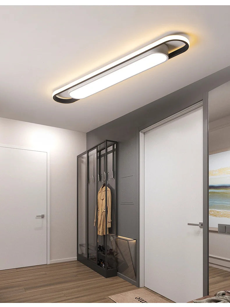 LED Modern Ceiling Light 220V Oval Strip Light Home Decor Corridor Light for Stairwells Balcony Living Room Lighting Fixture