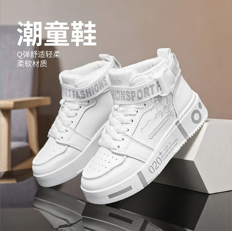 2026Men High Top Boots Platform Vulcanized Sneakers Lace Up Soft Sole Men Casual Walking Shoes Ankle Boots Tenis Masculino 39-45