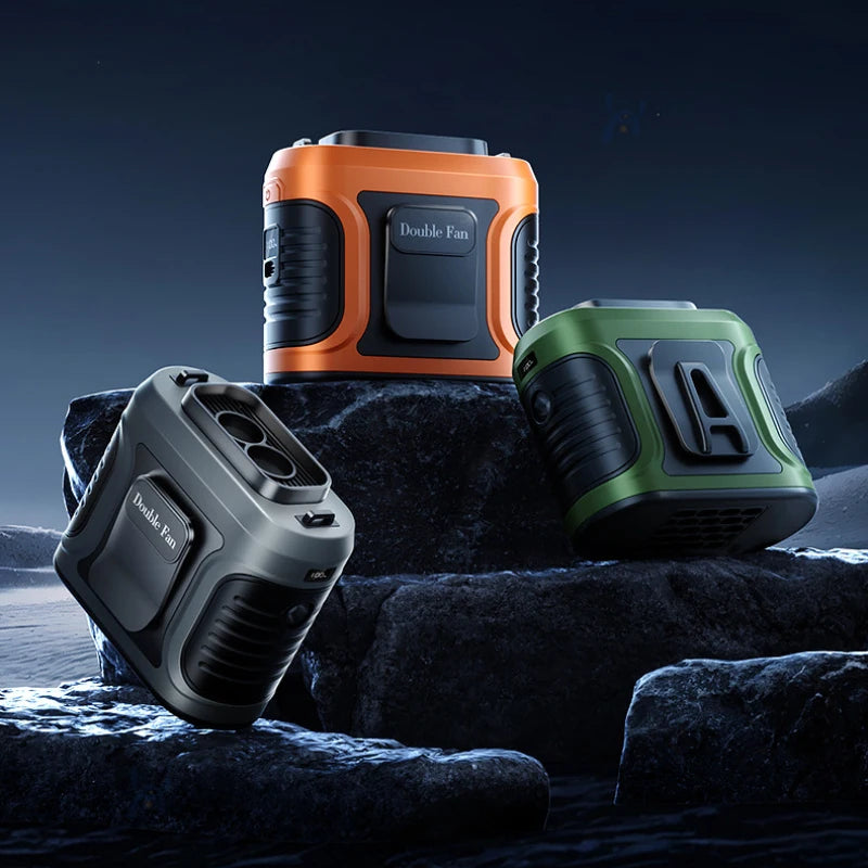 Portable Waist Clip Fan USB Rechargeable High Speed Wearable Cooling Fan Hands Free Personal Fan for Outdoor Work Hiking Camping