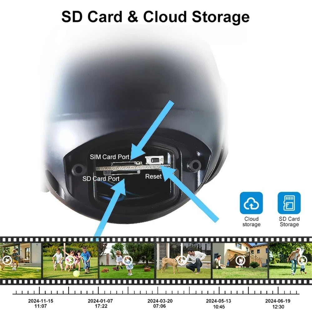 12MP 6K solar security cameras outdoors 4G SIM Card Wireless IP camera Waterproof PIR Color Night Vision CCTV Cameras YOOSEE