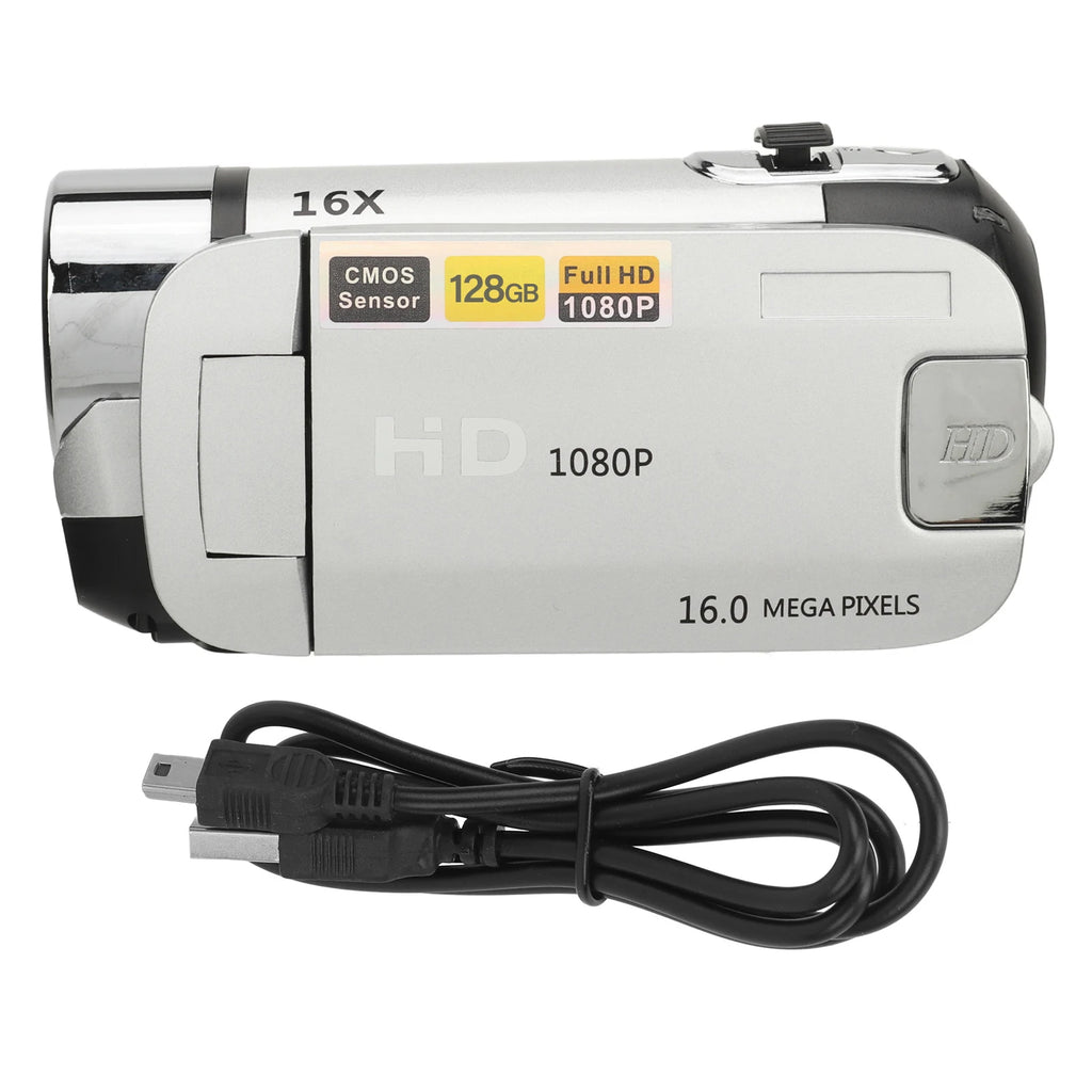16MP Digital Camera HD Video Camcorder 2.4 Inch Rotatable Screen 16X Digital Zoom Video Camera Recorder USB Connection Port