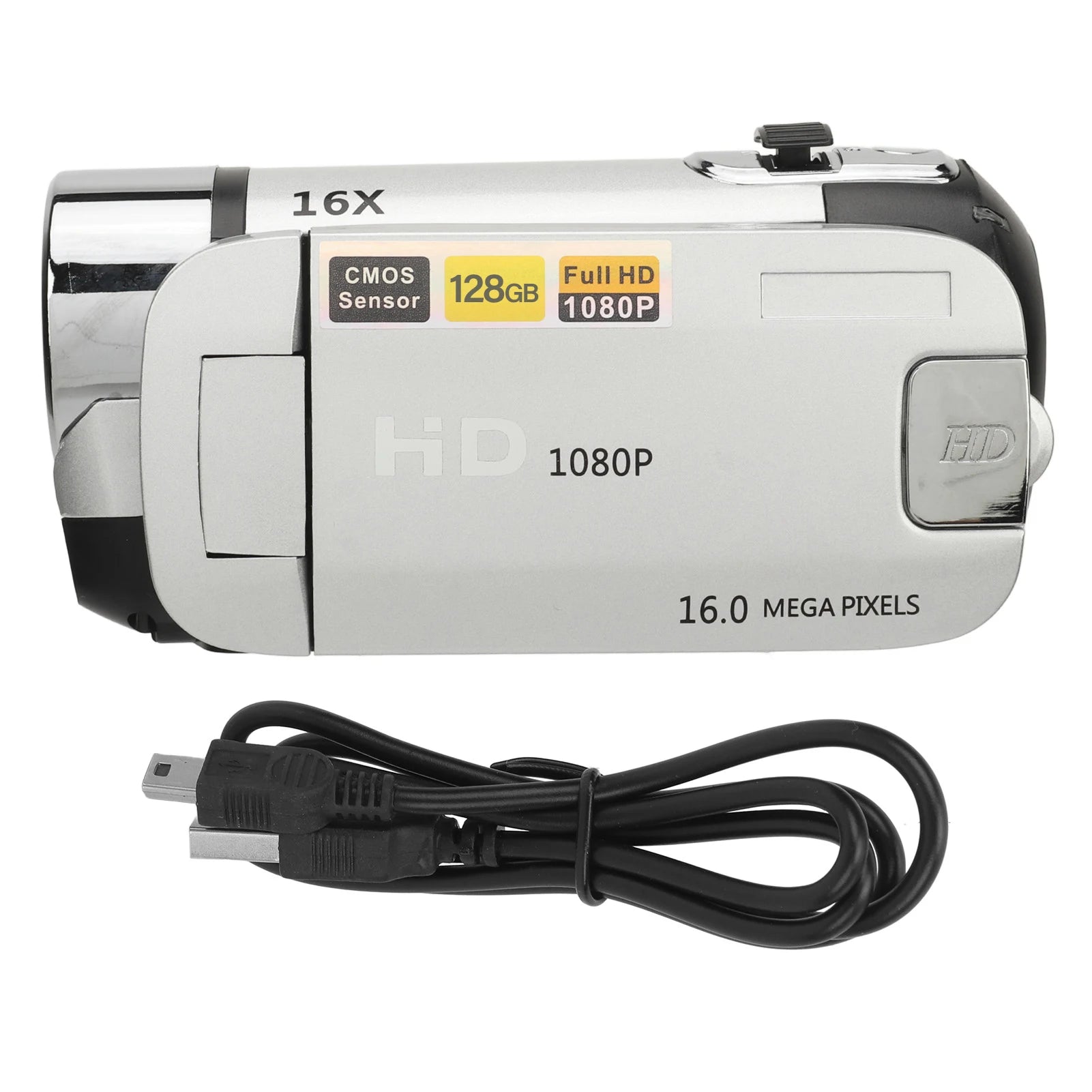 16MP Digital Camera HD Video Camcorder 2.4 Inch Rotatable Screen 16X Digital Zoom Video Camera Recorder USB Connection Port