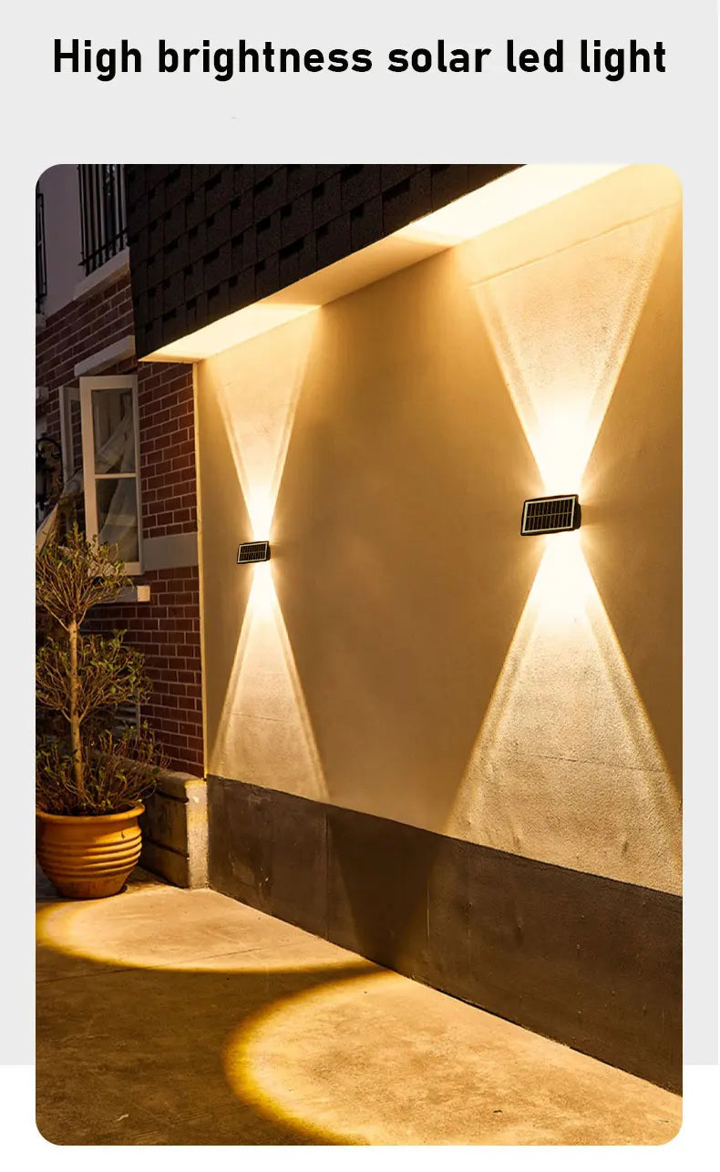 Solar Wall LED Light Outdoor Garden Decoration Wall Lamp High Brightness Up And Down Luminous Lighting Outdoor Solar LED Lamp