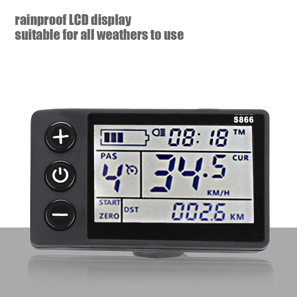 Electric Bike Controller 24V‑48V 13A Brushless Controller with LCD Display Panel E-scooter Meter Control for 22.5mm Handlebar