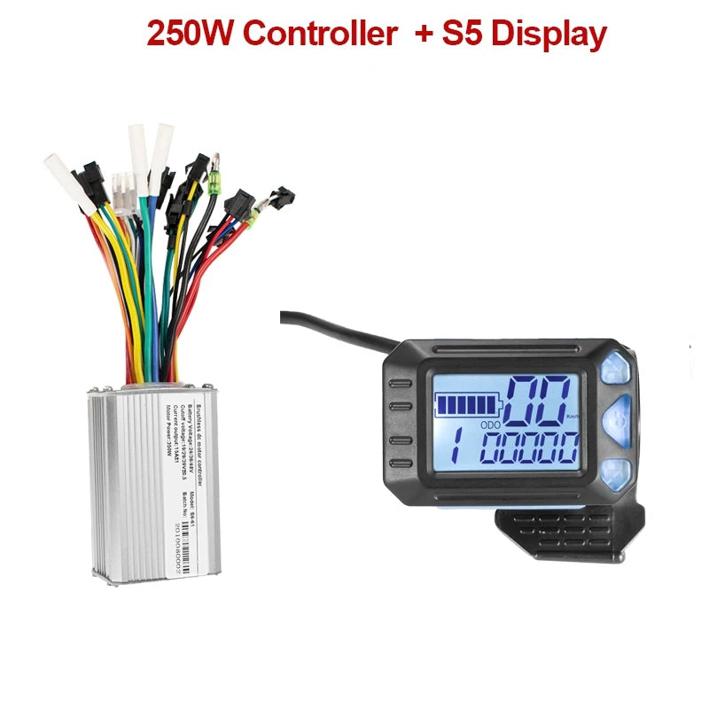Electric Bike Brushless Controller 25A 35A with LCD Display Electric Bicycle Scooter E-bike Accessories Parts 36V 48V 750W 500W