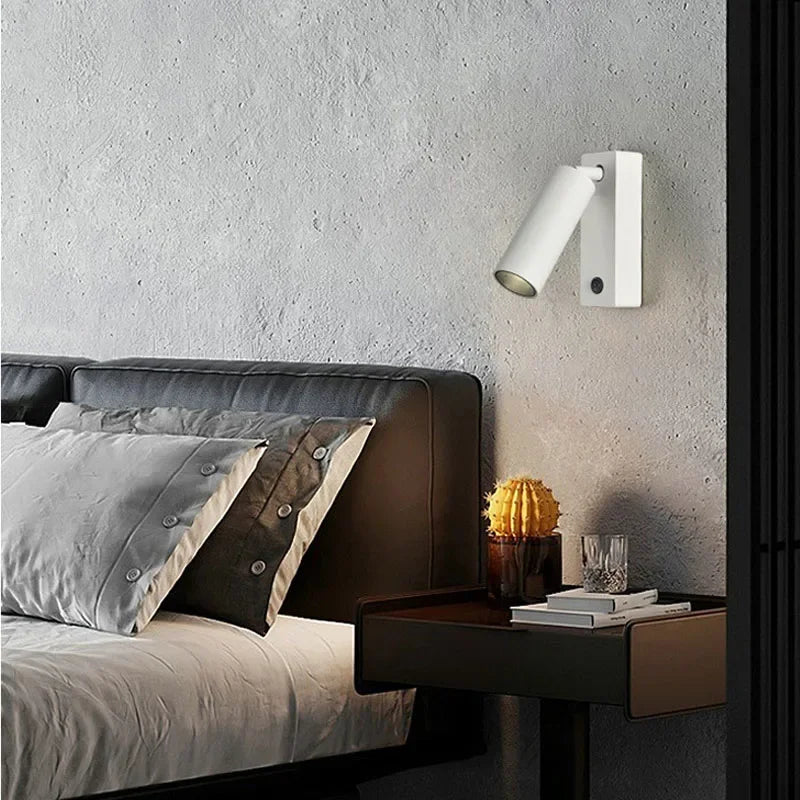 Reading and switching simple wall lamp bedroom bedside lamp Nordic 2023 master bedroom line background wall lamp