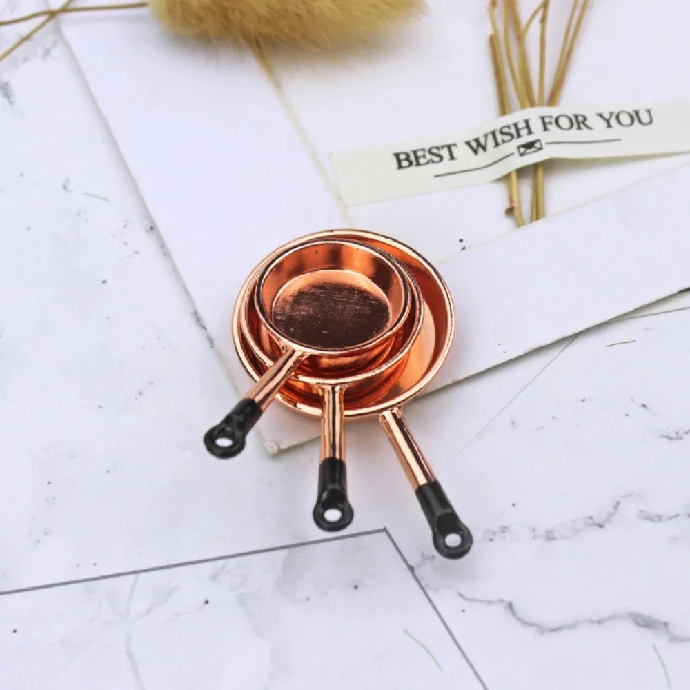 Kettle 1:12 Mini Kitchen Utensils Sets Cookware 1:12 Scale Kitchen Set Mini Alloy Mini Kitchen Cooking Kit House Props