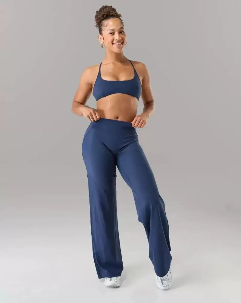 2026 C-B Women High Waist V Back Scrunch Straight Leg Yoga Pants Naked Feel Tummy Control Stretch Gym Pilates Sports Trousers