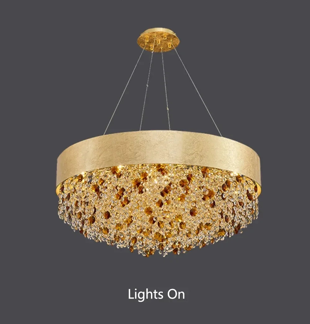 Modern Light Luxury Crystal Living Room Chandeliers for Restaurant Luxury Creative Circular Designer Home Decor Lustre Fixtures