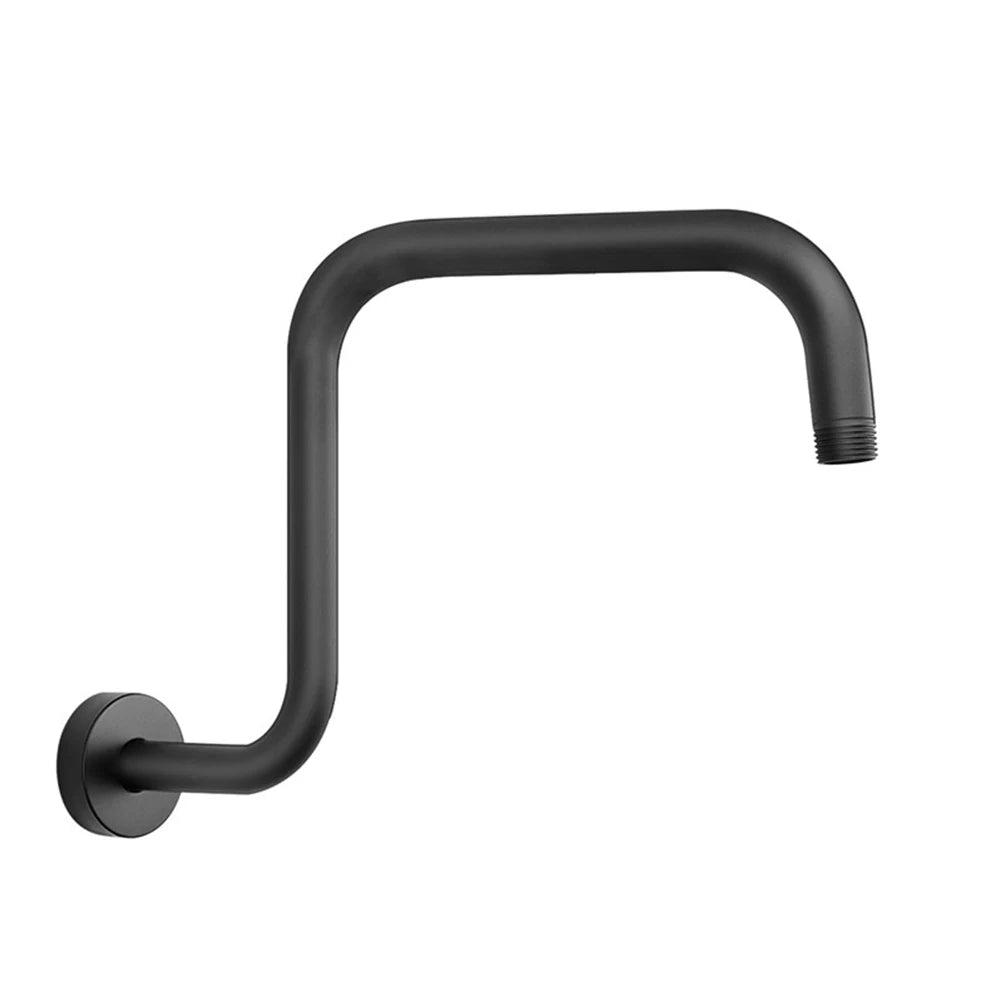 13 Inch Wall Mounted Shower Arms Stainless Steel Shower Head Extension Silver Black Bathroom Hardware Shower Head Bar