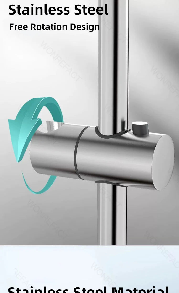 Bathroom Shower Seat Holder Rod Rail Wall Mounted Shower Slide Bar Adjustable Handheld Shower Bracket 304 Stainless Steel