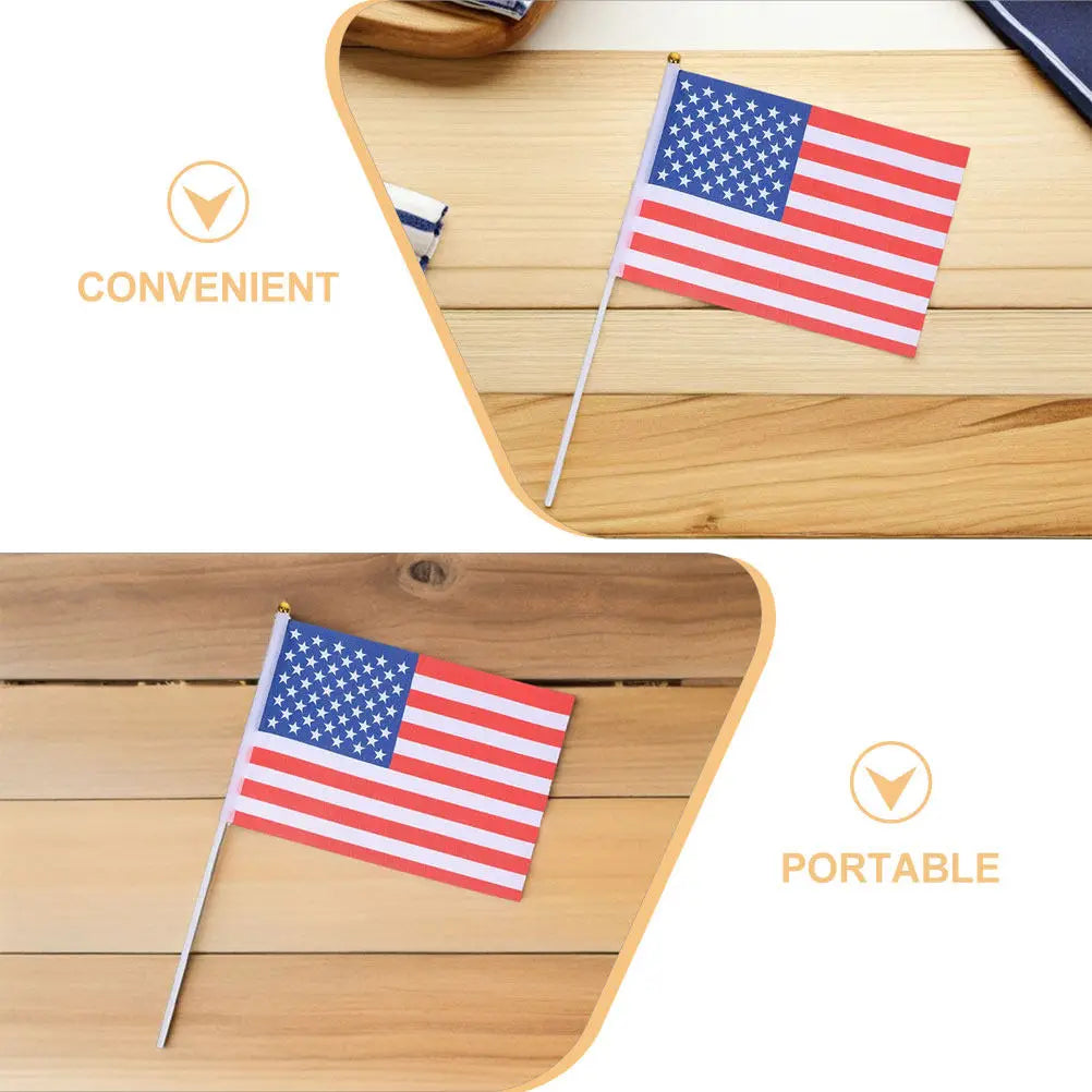 15Pcs Handheld American Flags Vibrant Mini Us Flags for 4Th of July Memorial Veterans Day Patriotic Hand Waving Usa Flag