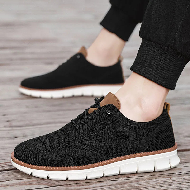 Men's Sneakers Casual Breathable Flat Shoes Outdoor Light Comfortable Anti-Slip Sports Walking Shoes