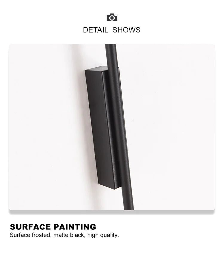 Modern LED Wall Lamp Bedroom Decoration Indoor Fixture Living Minimalist Lines Black Light Sconces Stair Hallway Wall Lights