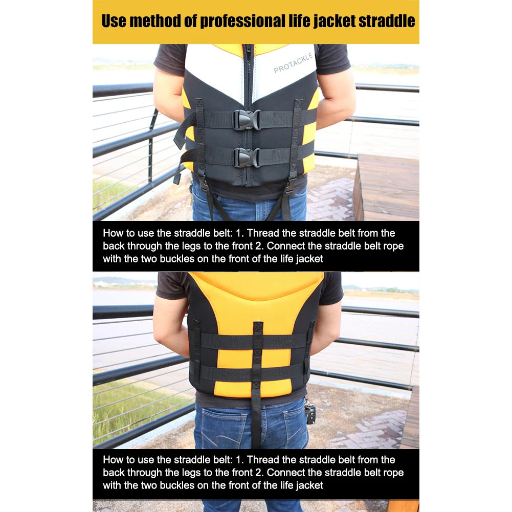 Professional Water Sports Life Jacket For Adults And Children Adjustable Buckle Vest For Swimming Snorkeling Safety Aid 240D