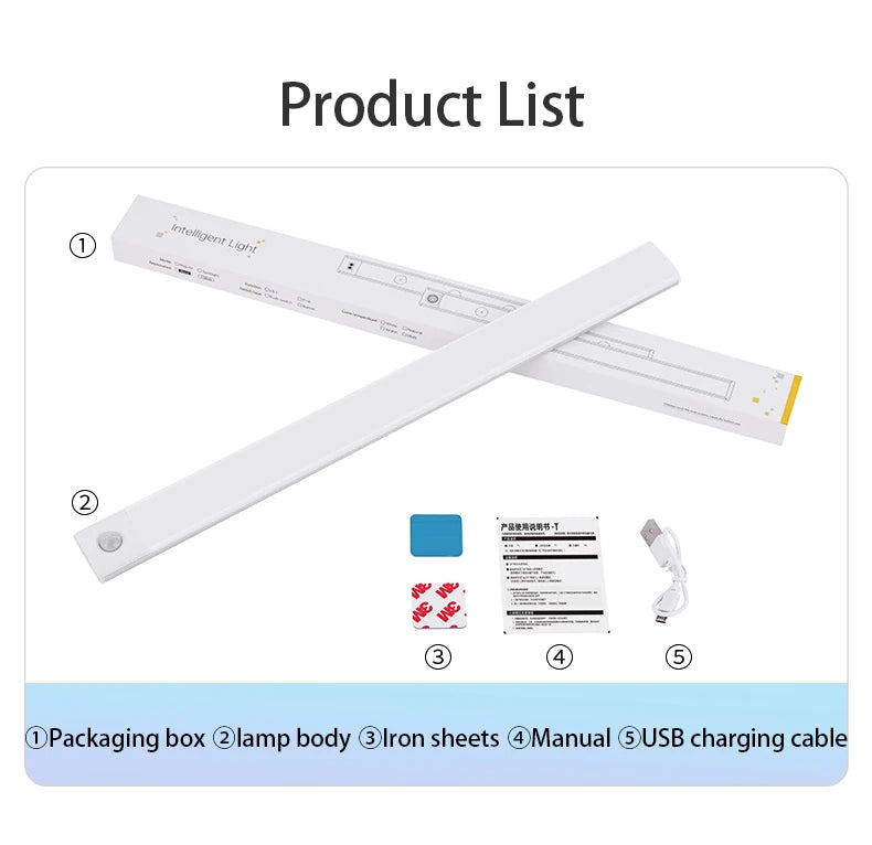 Night Light Motion Sensor Lights USB LED Wireless Under Cabinet Light For Kitchen Cabinet Bedroom Wardrobe Interior night lights