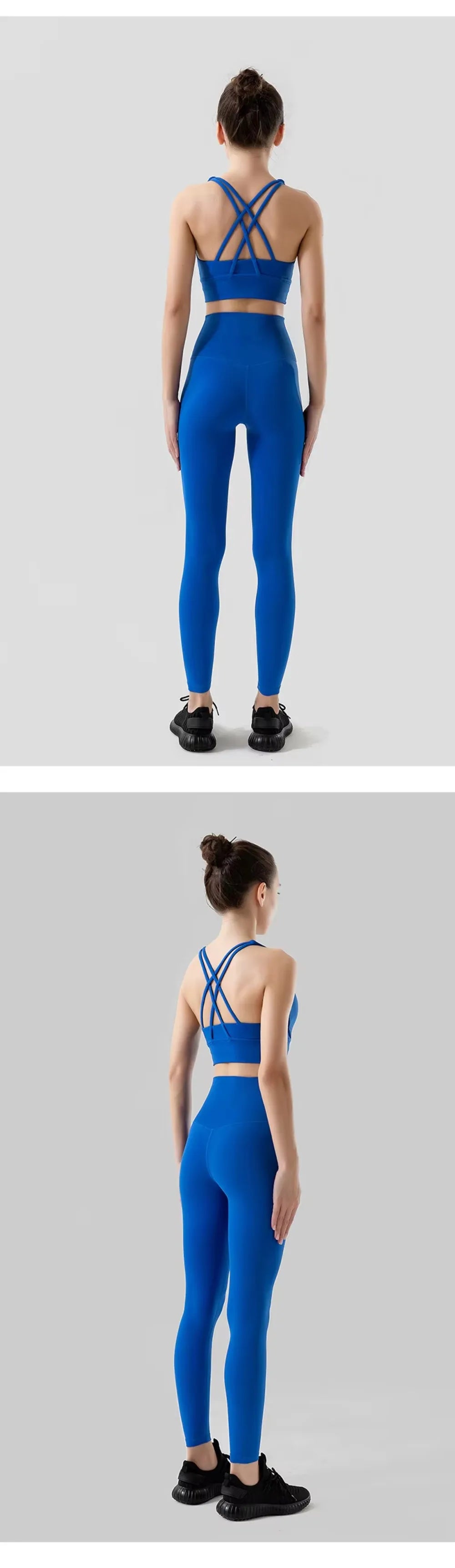 Women's 2 Piece Sports Set - High Waist Booty-Lifting Leggings with Back Pocket & Sports Bra Yoga/Gym/Running Workout Outfit