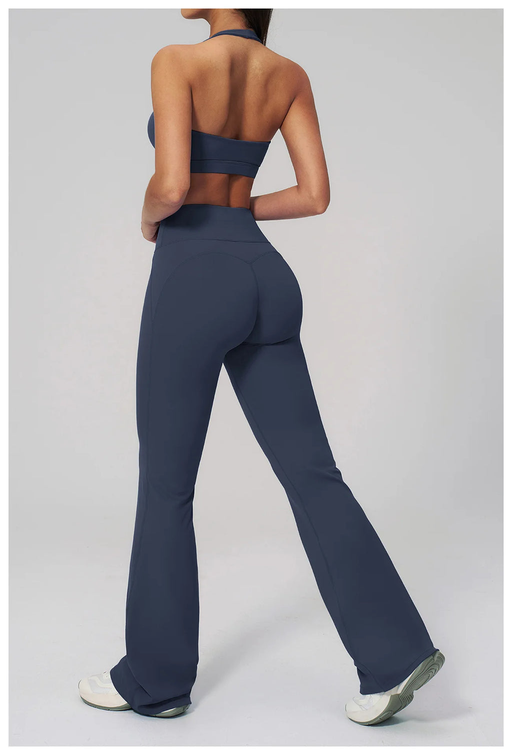 2PCS Flared Pants Yoga Set Women's Tracksuits Gym Fitness Outfits Sports Sets Female Shockproof Sports Bra Yoga Workout Clothes
