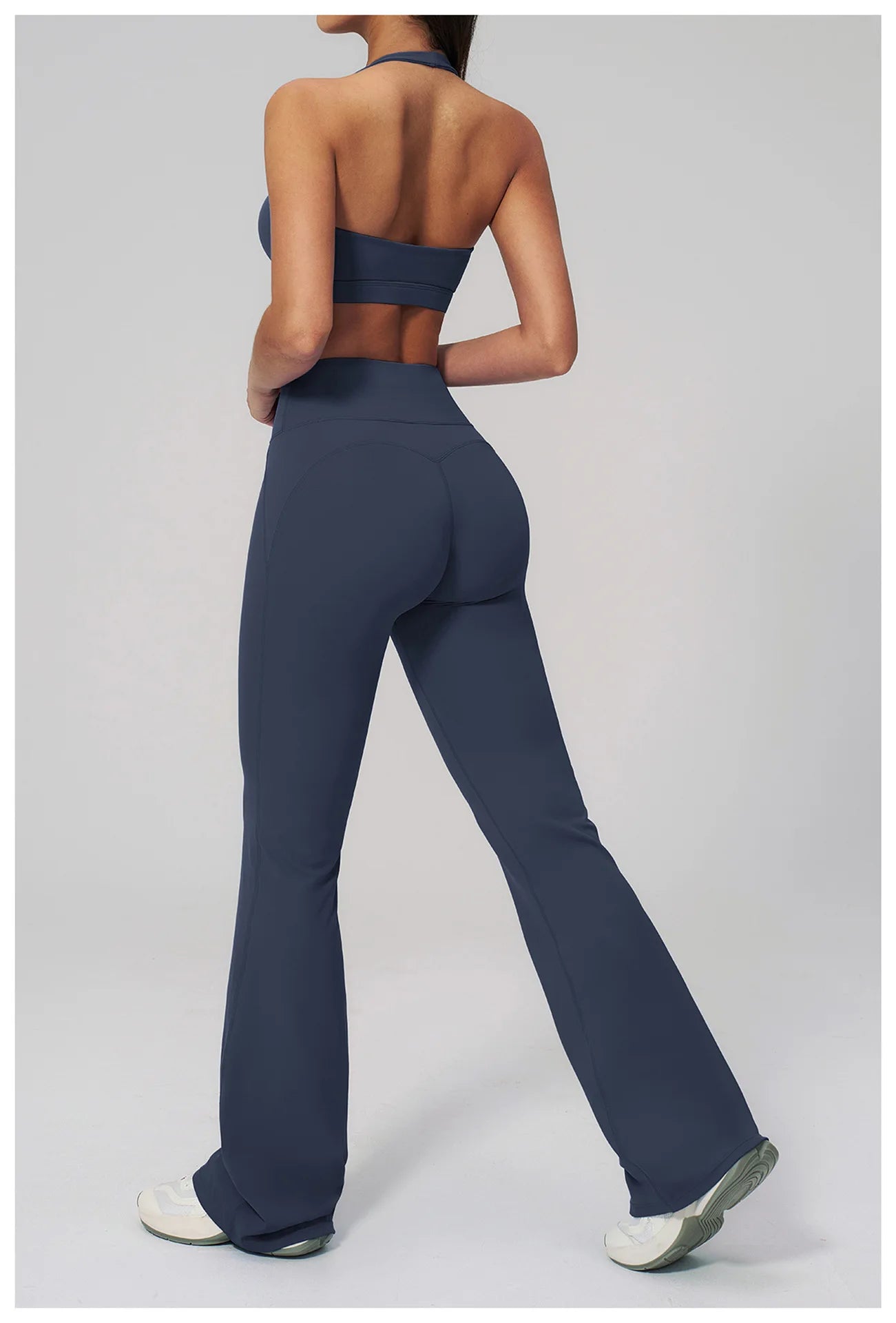 2PCS Flared Pants Yoga Set Women's Tracksuits Gym Fitness Outfits Sports Sets Female Shockproof Sports Bra Yoga Workout Clothes