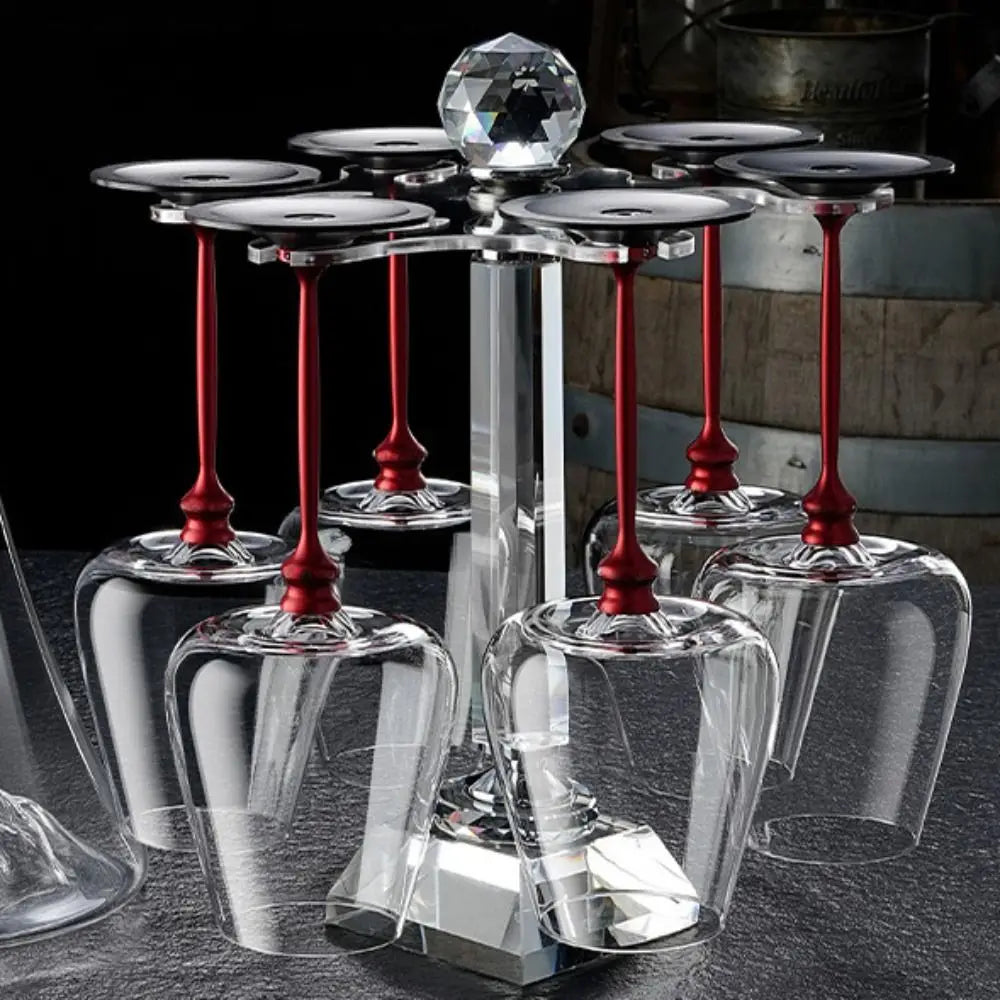 Advanced Clear Rotating Glass Wine Glasses 500ml Thickened Base Crystal Goblet Ergonomic Holder Wine Decanter Glass Cup Whiskey
