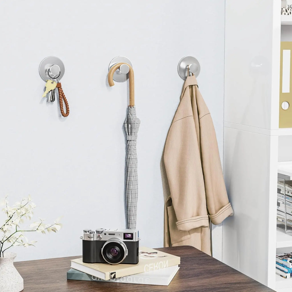 Towel Hooks Extra Sticky Stainless Wall Coat Racks Rustproof Hook Holder Wall Mount Punch-free Hanger for Kitchen Bathroom Home