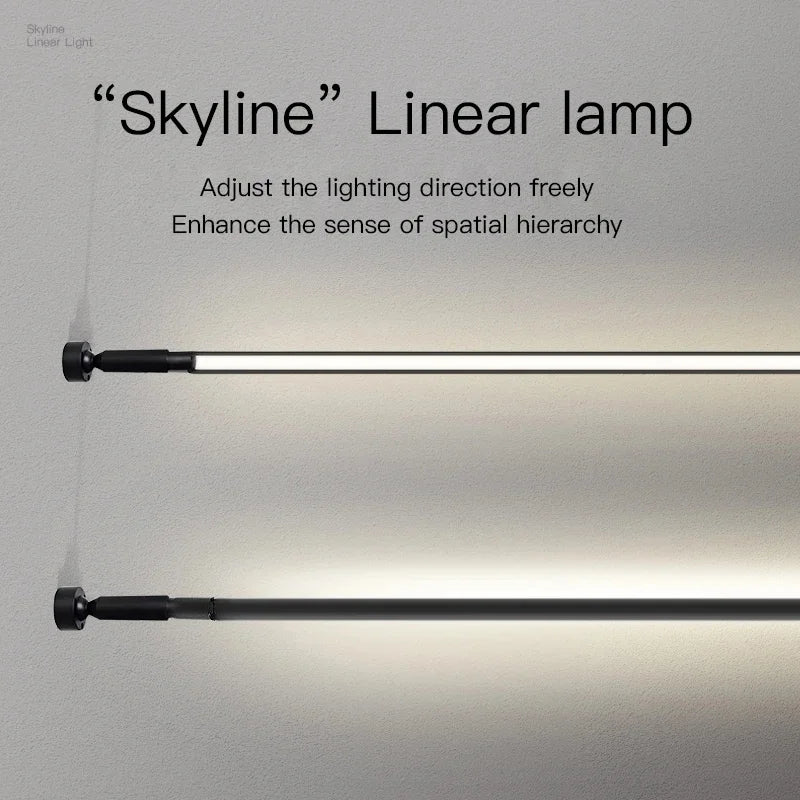 Modern Black And White Linear Wall Lamp Skyline LED Strip Without Main Light Decoration Living Room Background Bathroom Lamps