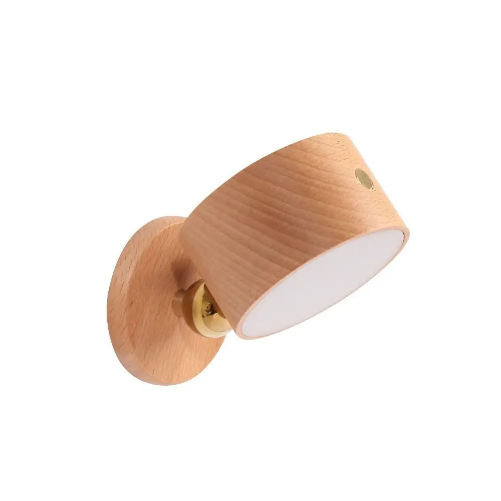 360° Rotating Wooden Wall Mounted Lamp Dimmable Touch Control LED Wall Sconce Warm White Double-sided Touch Control Light