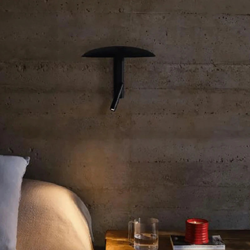 New Style Black Orange Beige Metal Wall Light With Switch 3000K Mushroom Bedroom Dining Room Shop LED Rotatable Dropshipping