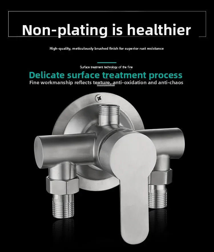 304 Stainless Steel Surface Shower Set Hot and Cold Switch Brushed Water Mixing Valve Faucet