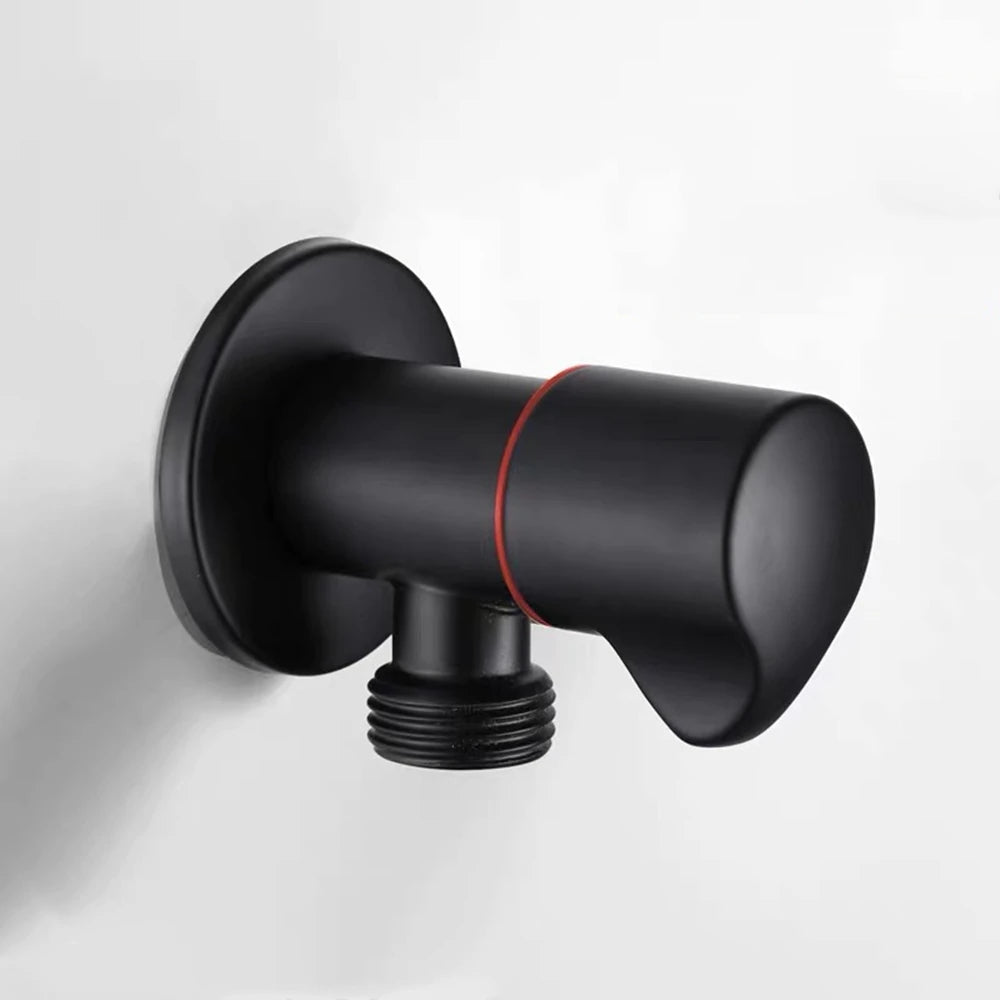 Black Stainless Steel Bathroom Filling Angle Valve G1/2 Threaded Standard Male Corner Bidet for Kitchen Cold Hot Tap Accessories