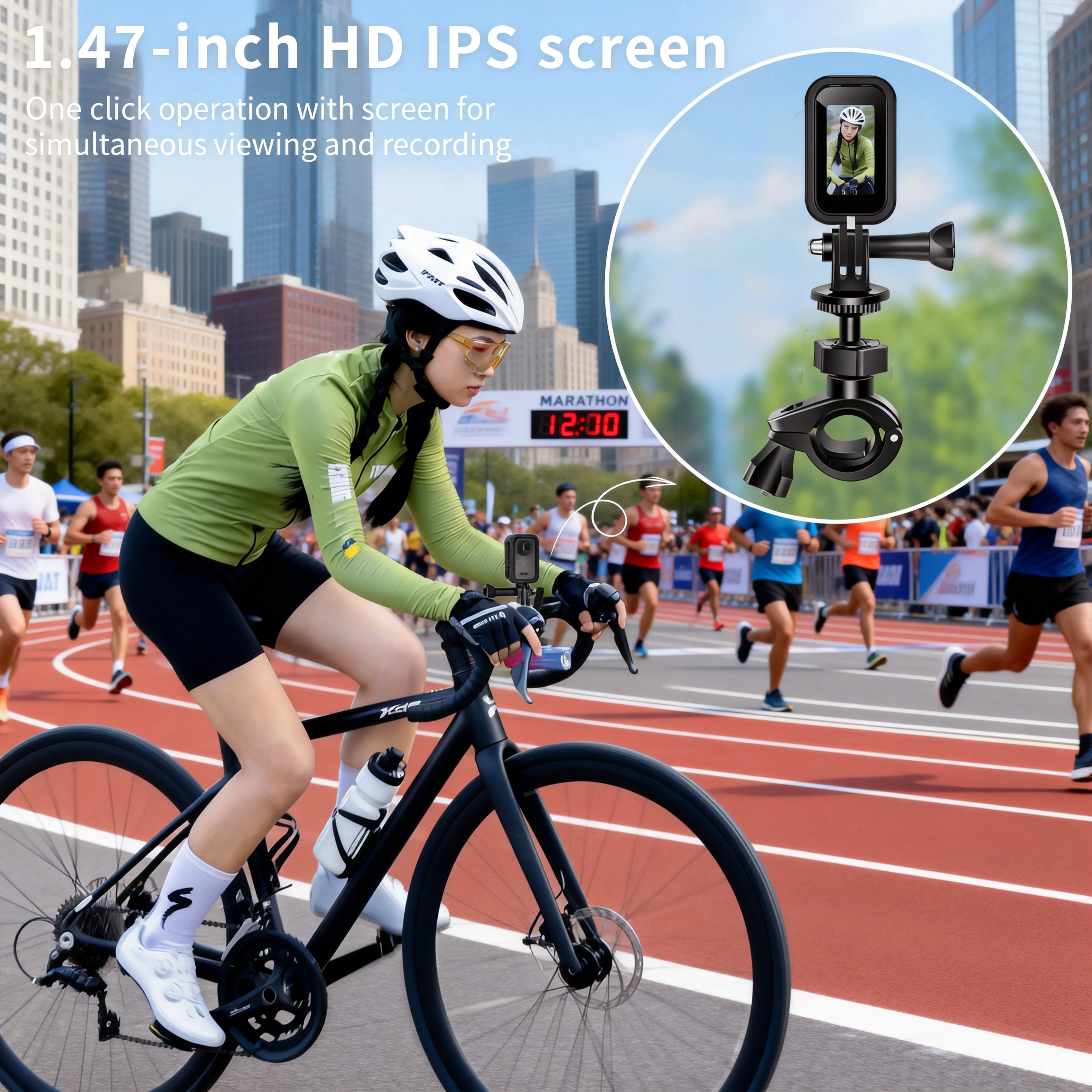 1080p HD thumb camera, one-click quick shot, portable 2K compact HD recorder, cycling, mountaineering, outdoor sports camera