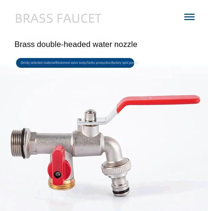 Garden Outdoor Bibcock Faucet DN15 DN20, Anti-freeze, Dual Control Copper for Washing Machine and Kitchen Garden Sink    1/2