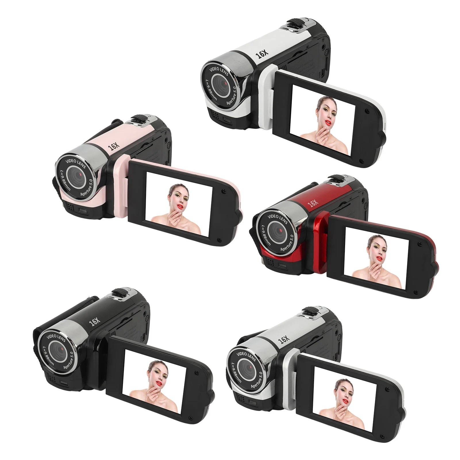 16MP Digital Camera HD Video Camcorder 2.4 Inch Rotatable Screen 16X Digital Zoom Video Camera Recorder USB Connection Port