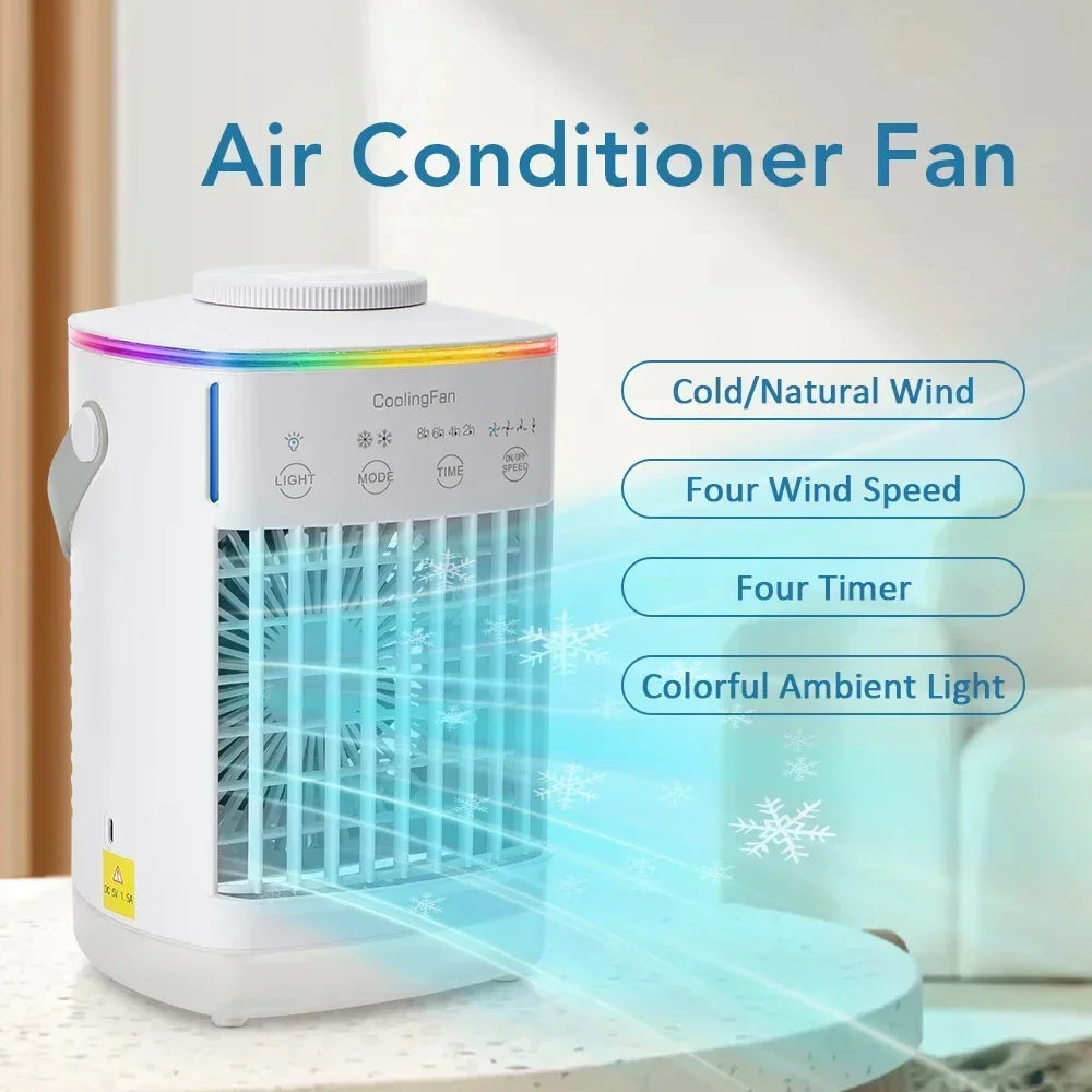 Desktop Air Conditioner Fan Small Air Cooling Machine Small Air Conditioner Household Water Cooling Summer Dormitory Artifac Car