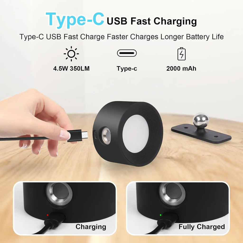 RGB Wall Lights with Remote and 19 Colors, 360° Rotation & 2000 mAh Battery, Dimmable Brightness &Touch Control for Bedroom/Gift