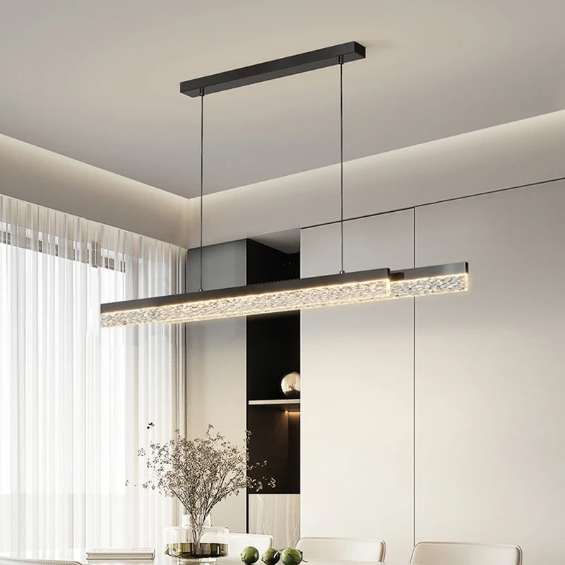 Modern Light Creative Bar Counter Strip Designer Lamps LED Pendant Light For Dining Table Kitchen Chandelier Adjust Function