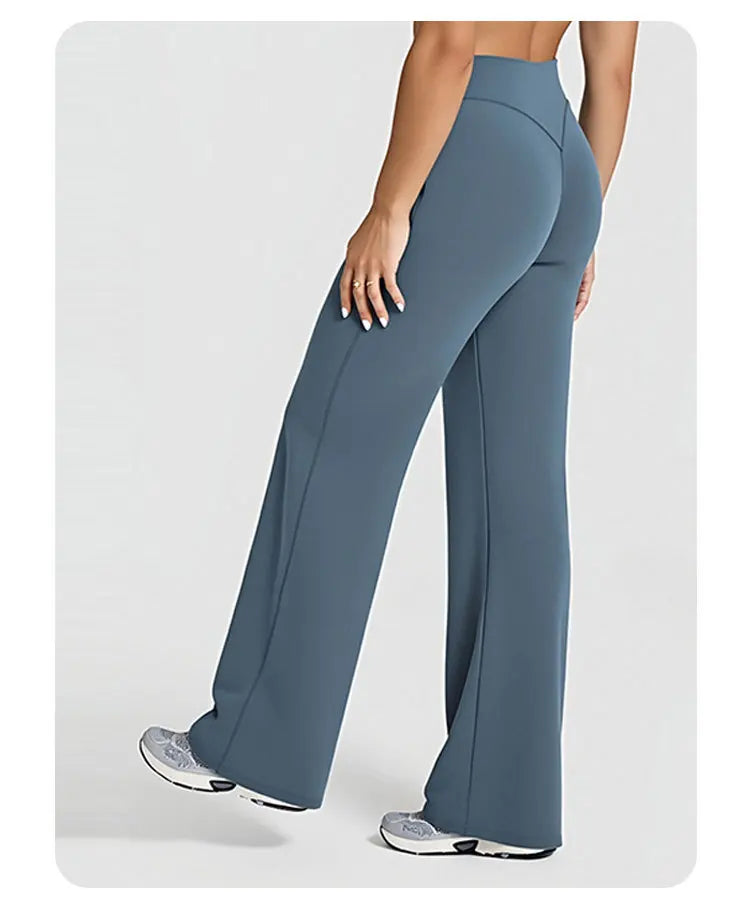 Straight-Leg Pants Ultra Soft Butter Fabric Women Mid-Waist Yoga Pants GYM Naked Feel Pilates Running Sport Trousers Yoga Pants