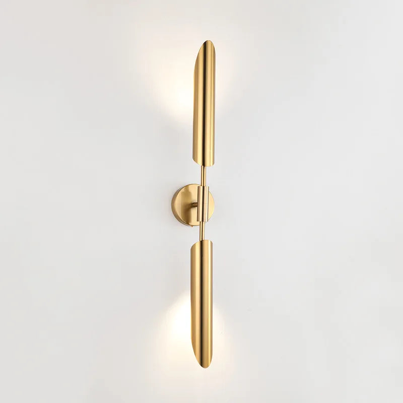 Simple Golden Inclined Tube Porch Living Room Dining  Bedroom Decor Wall Lamp Modern Light Luxury Creative Light Fixtures