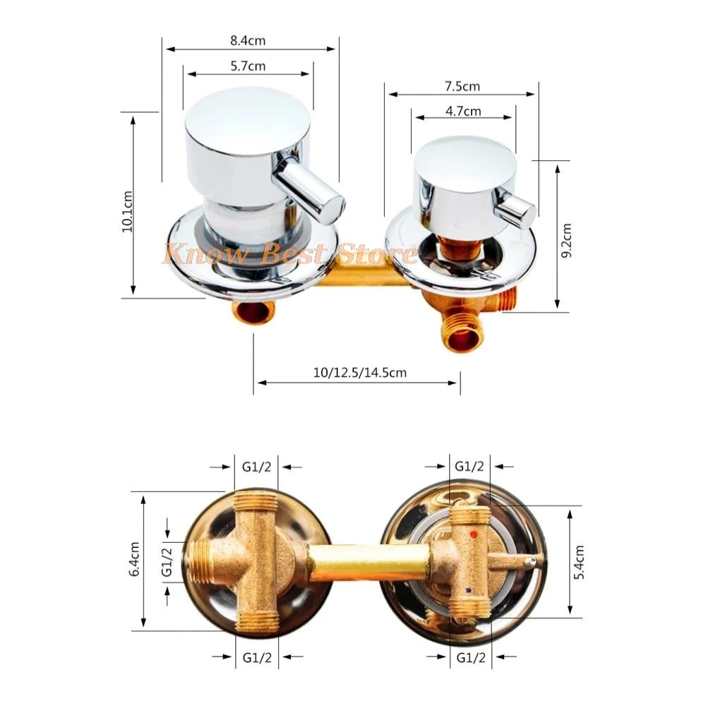 2/3/4/5 Ways Water Outlet Screw Thread Center Distance 10cm  Mixing Valve Brass Bathroom Shower Mixer Faucet Tap Cabin