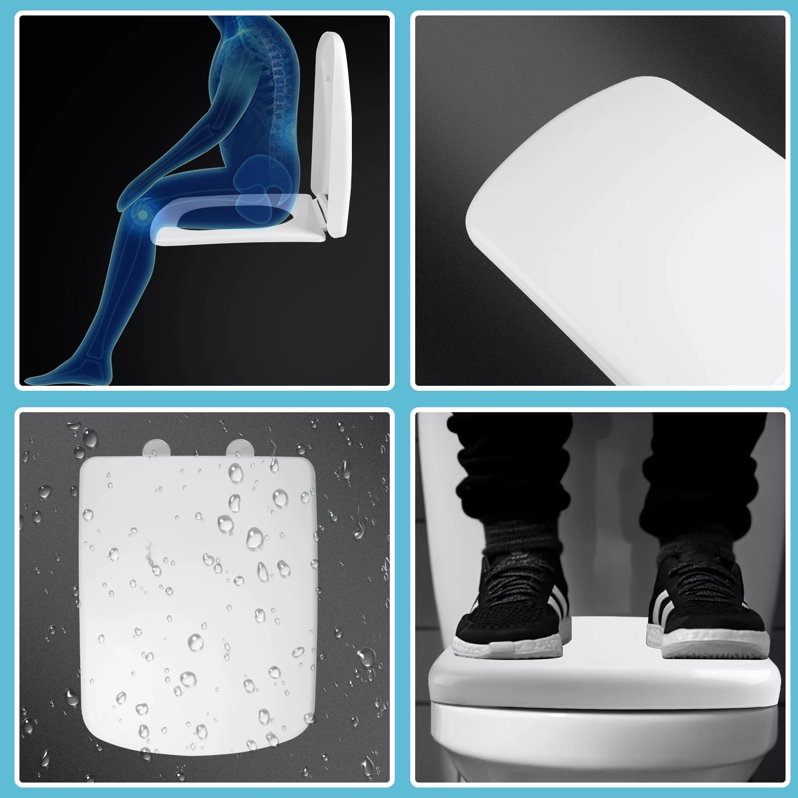 Toilet Seats with Slow Close Hinges Cover Toilet Accessory Portable Slow Down Seat Cover Bathroom Fixture Toilet Parts