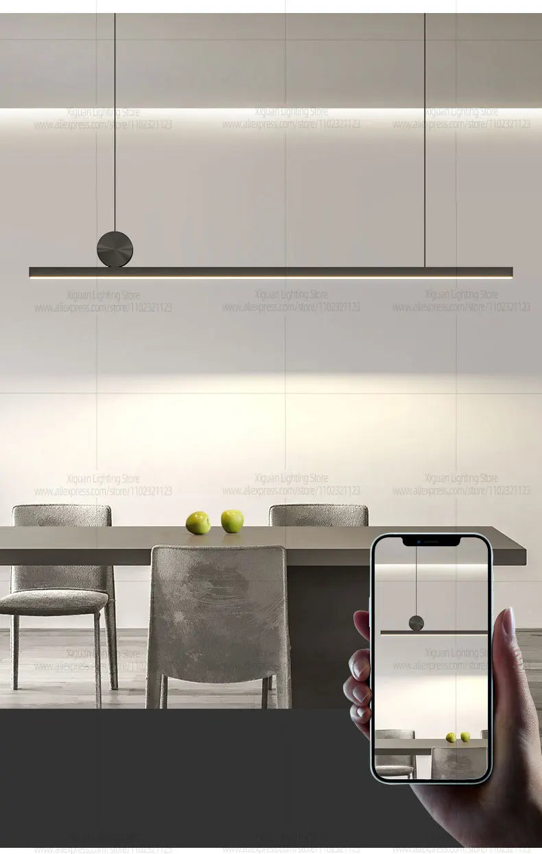 LED Restaurant Chandelier Modern Minimalist Kitchen Ceiling Light Dining Table Pendent Lamp Bar Pendant Light Indoor Lighting