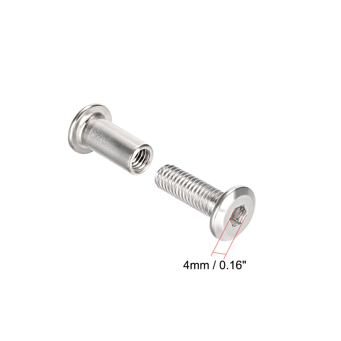 Uxcell 10 Sets M6 Screw Post Fit for 5/16"(8mm) Hole Dia 16mm-50mm Leather Fastener kitchen Furniture Cabinet Connectors Free