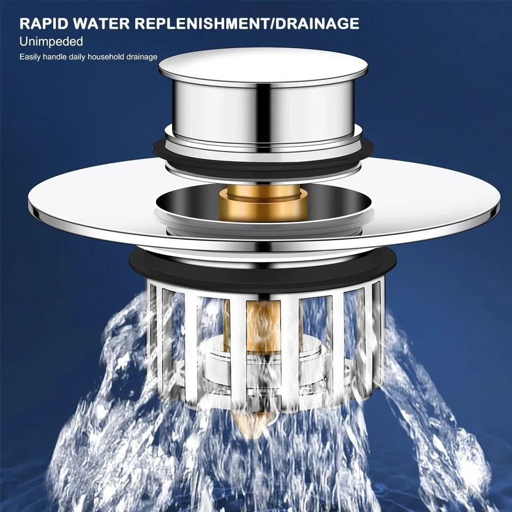 Universal Pop-up Bathtub Stopper Rustproof Anti-clogging Bathtub Drain Stopper Sturdy Drain Protector Drain Plug